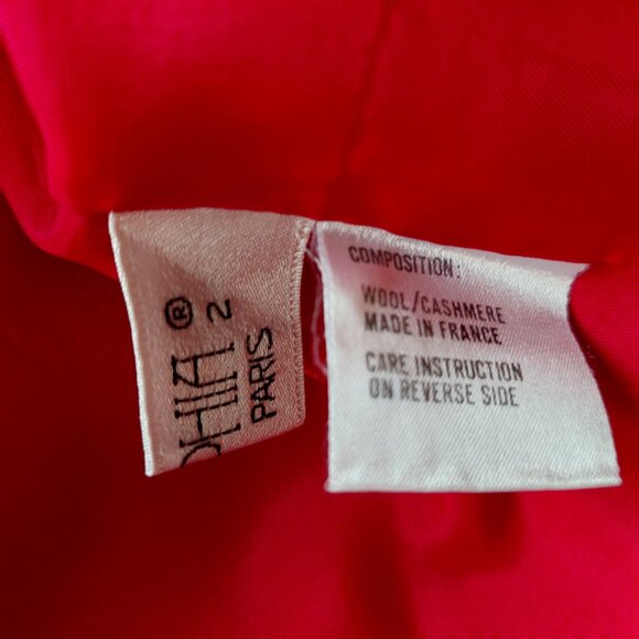 Vintage St. Sophia Paris Red Wool Cashmere Blend Coat, Made In France Size M/L - Picture 10 of 11